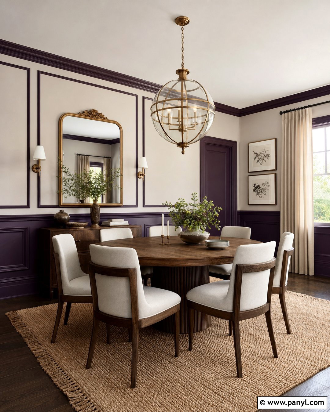 Purple Wainscoting Wall - 45 Purple Wall Ideas