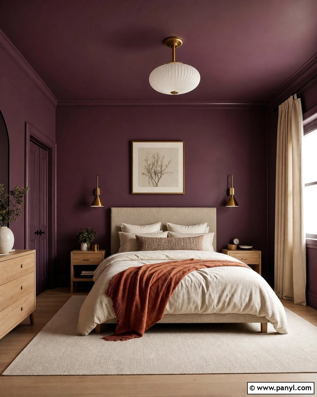 Purple Wall And Ceiling Bedroom - 35 Purple Wall Room Ideas