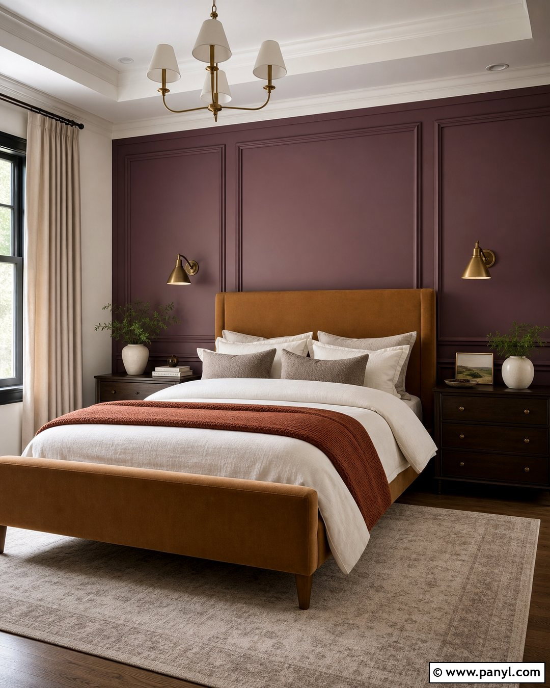 Purple Wall Paneling Bedroom - 35 Purple Wall Color Ideas