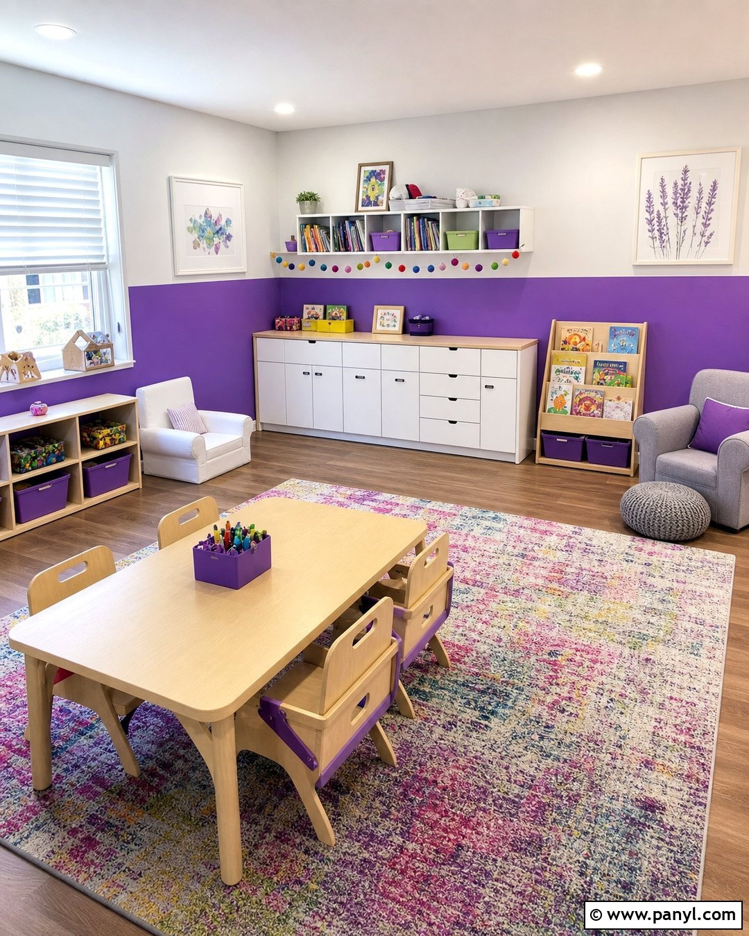 Purple Wall Playroom - 35 Purple Wall Room Ideas