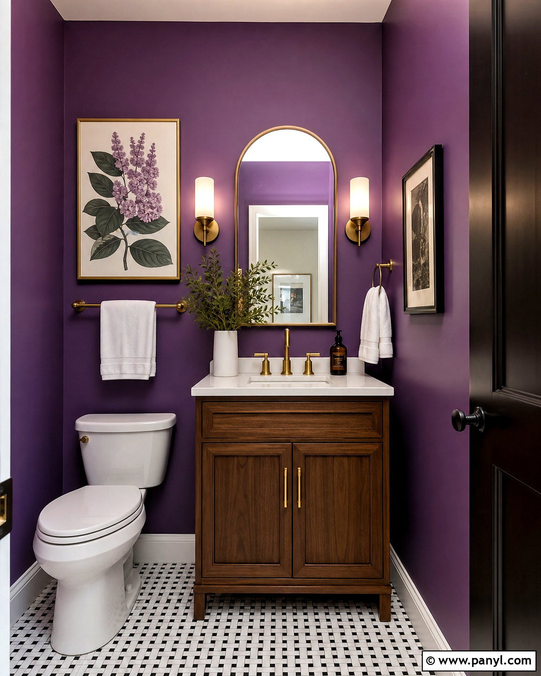 Purple Wall Powder Room - 20 purple wall design ideas