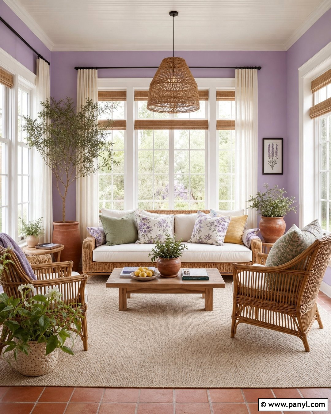 Purple Wall Sunroom - 35 Purple Wall Room Ideas