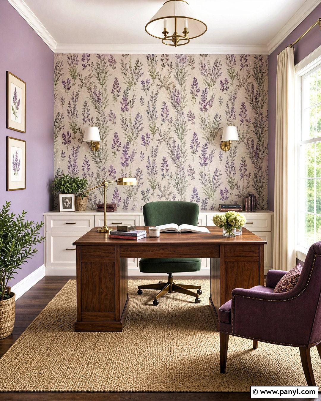 Purple Wallpaper And Paint Office - 20 purple office paint ideas