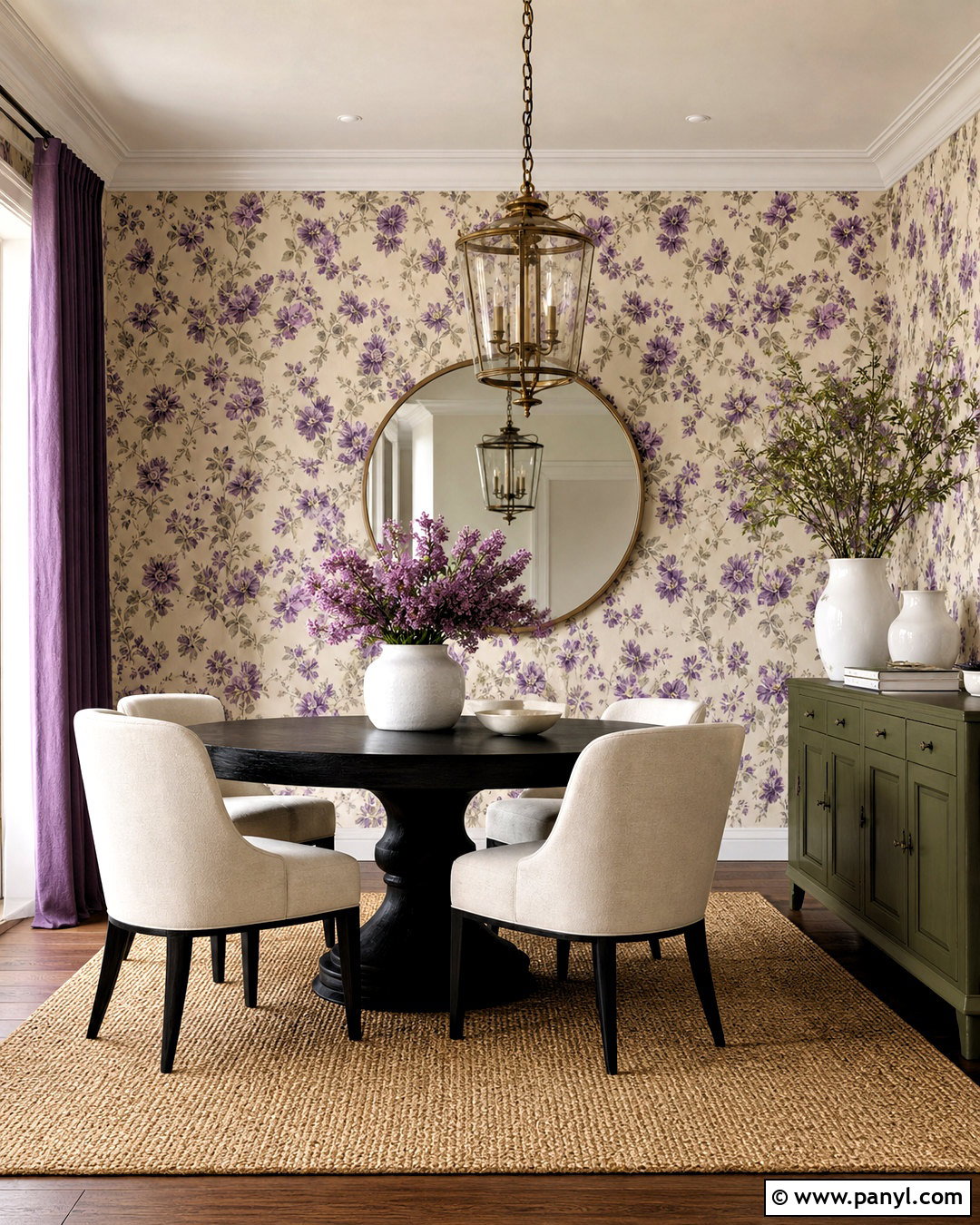 Purple Wallpaper Dining Room - 20 purple dining room ideas