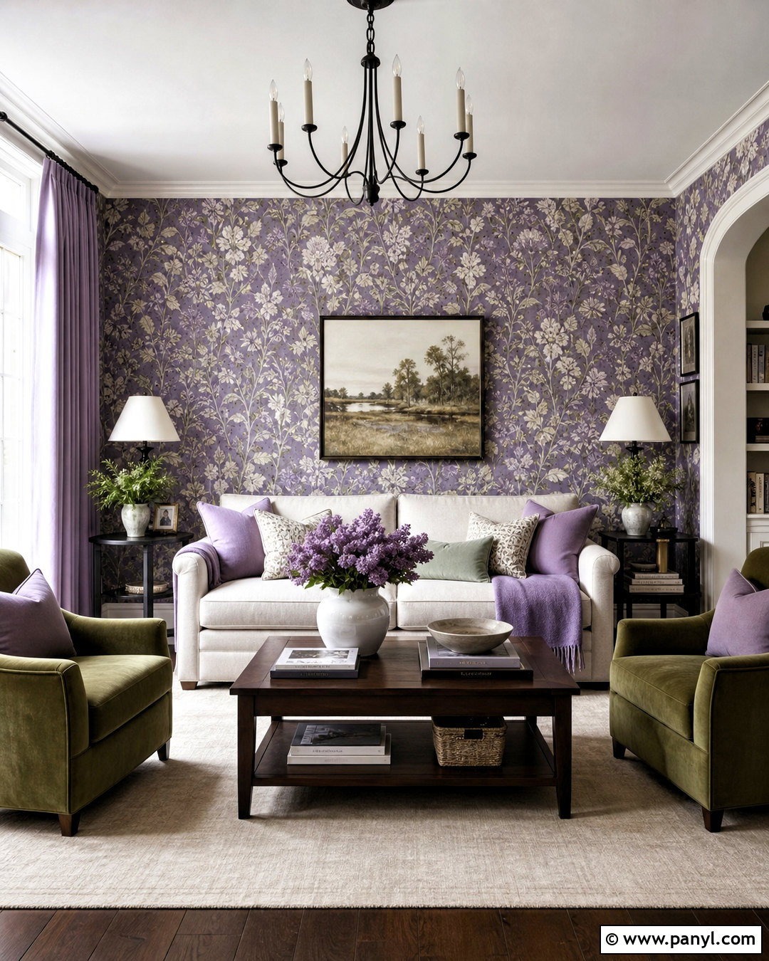 Purple Wallpaper Living Room - 20 purple walls living room ideas
