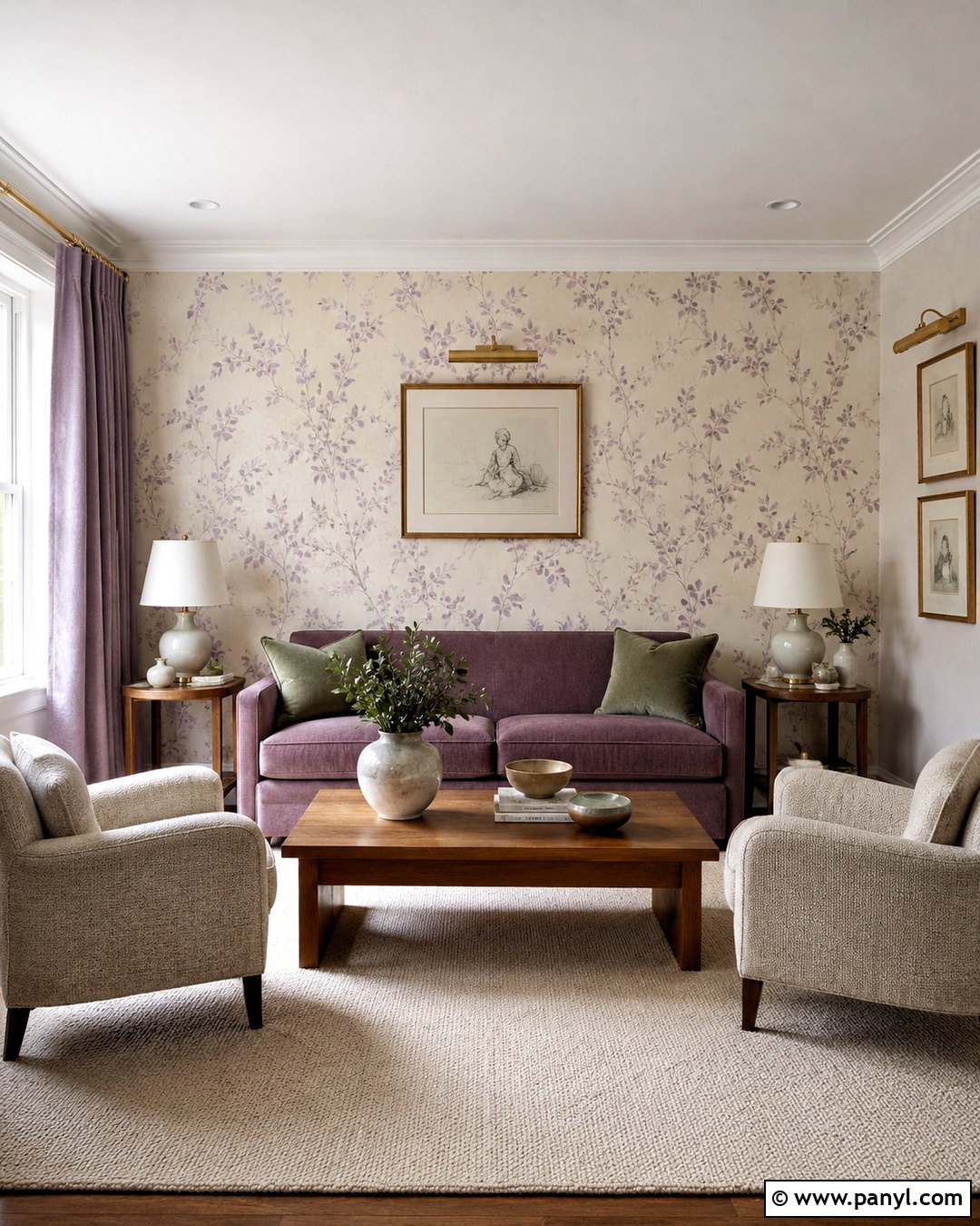 Purple Wallpaper Living Room - 20 purple interior design living room ideas