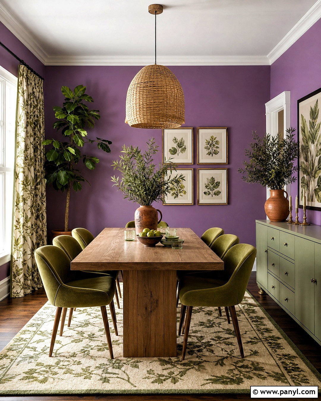 Purple and Green Dining Room - 20 purple dining room ideas