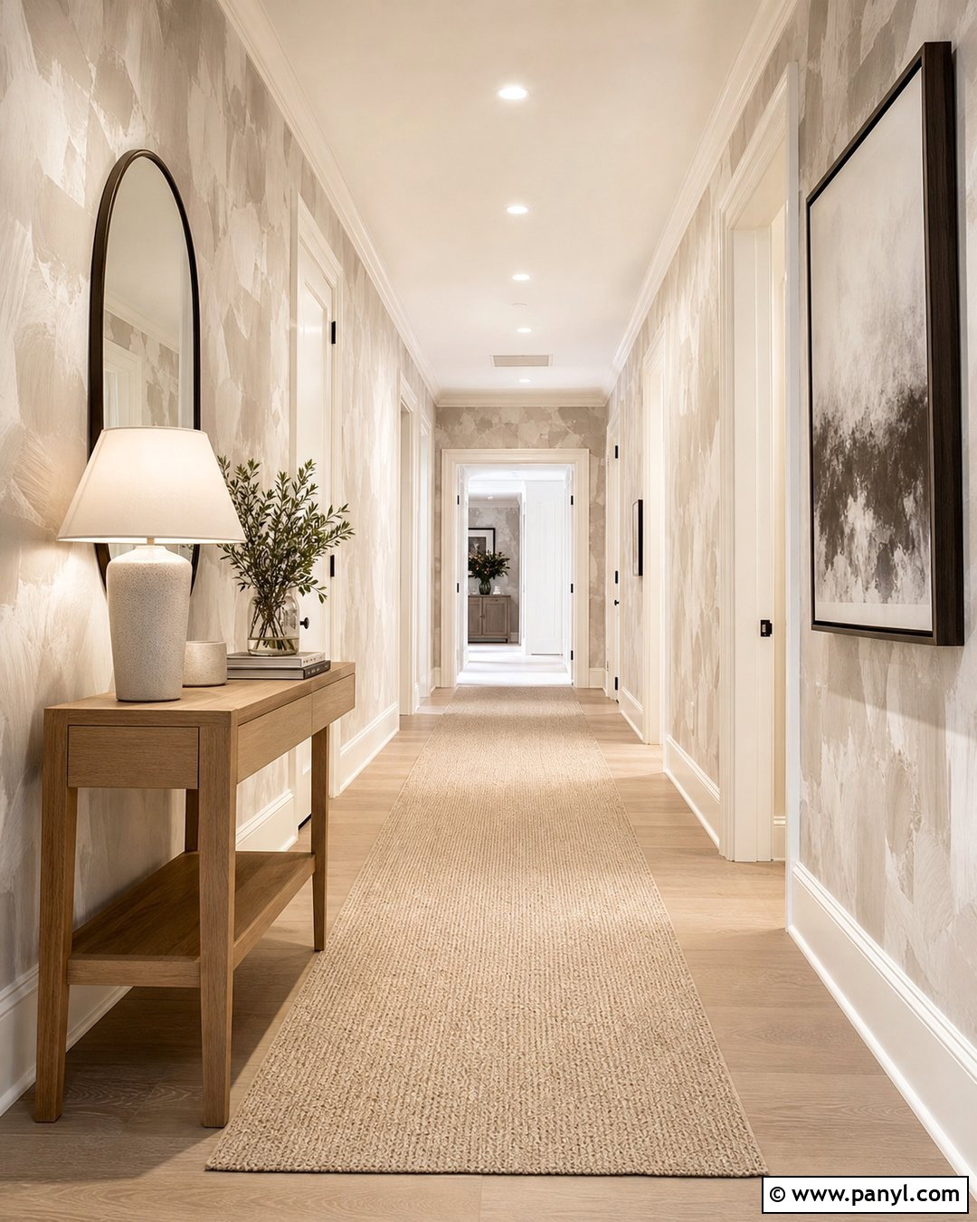 Putty Abstract Wallpaper Hallway - 30 neutral colors wallpaper ideas