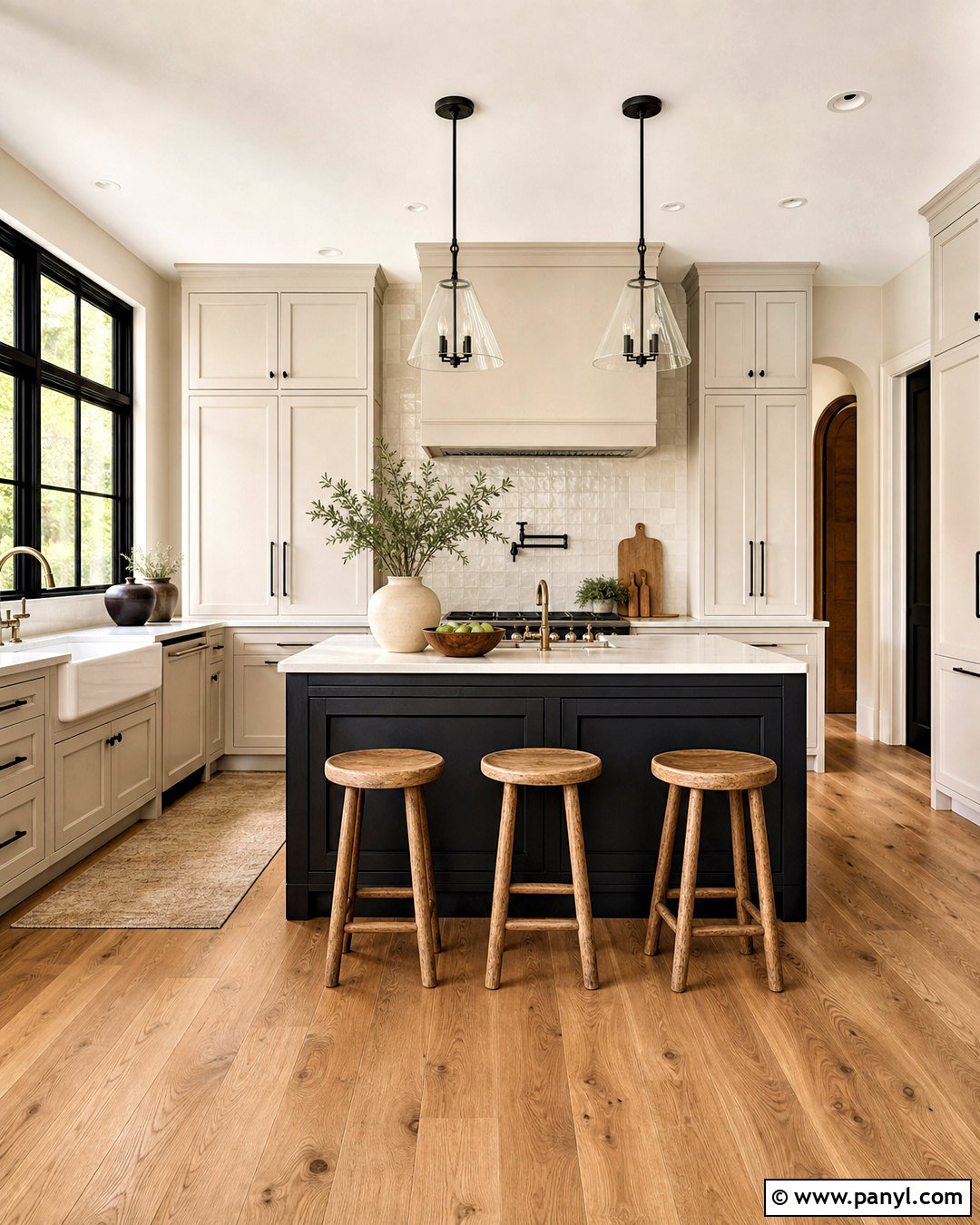 Putty Beige And Matte Black Farmhouse Kitchen - 20 farmhouse kitchen color scheme ideas