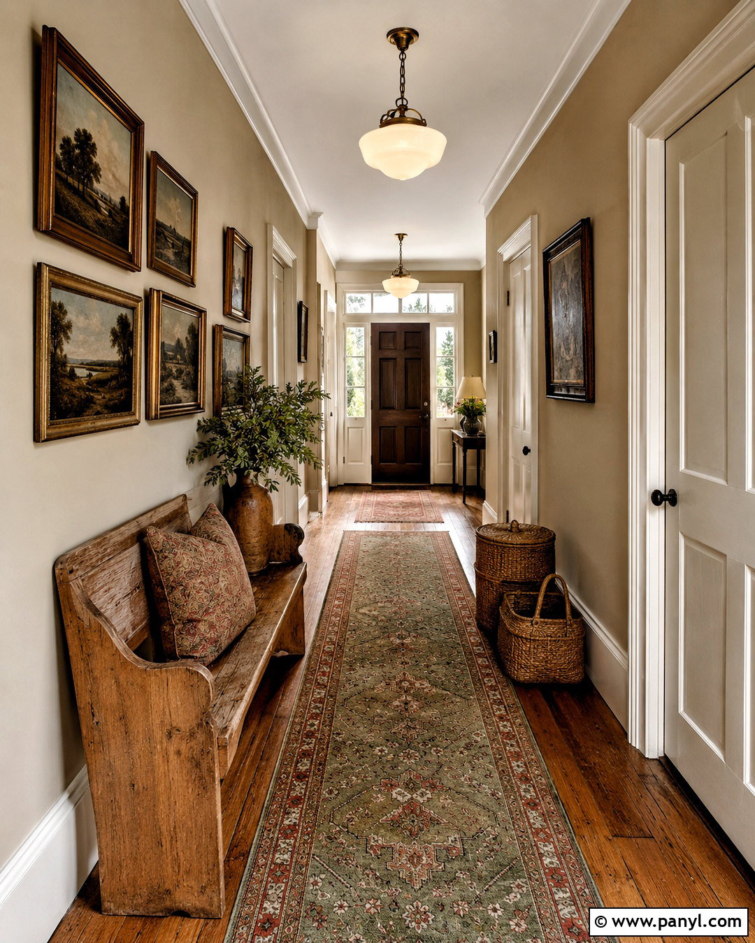 Putty Beige Cottage Hallway - 20 cottage paint colors interior ideas