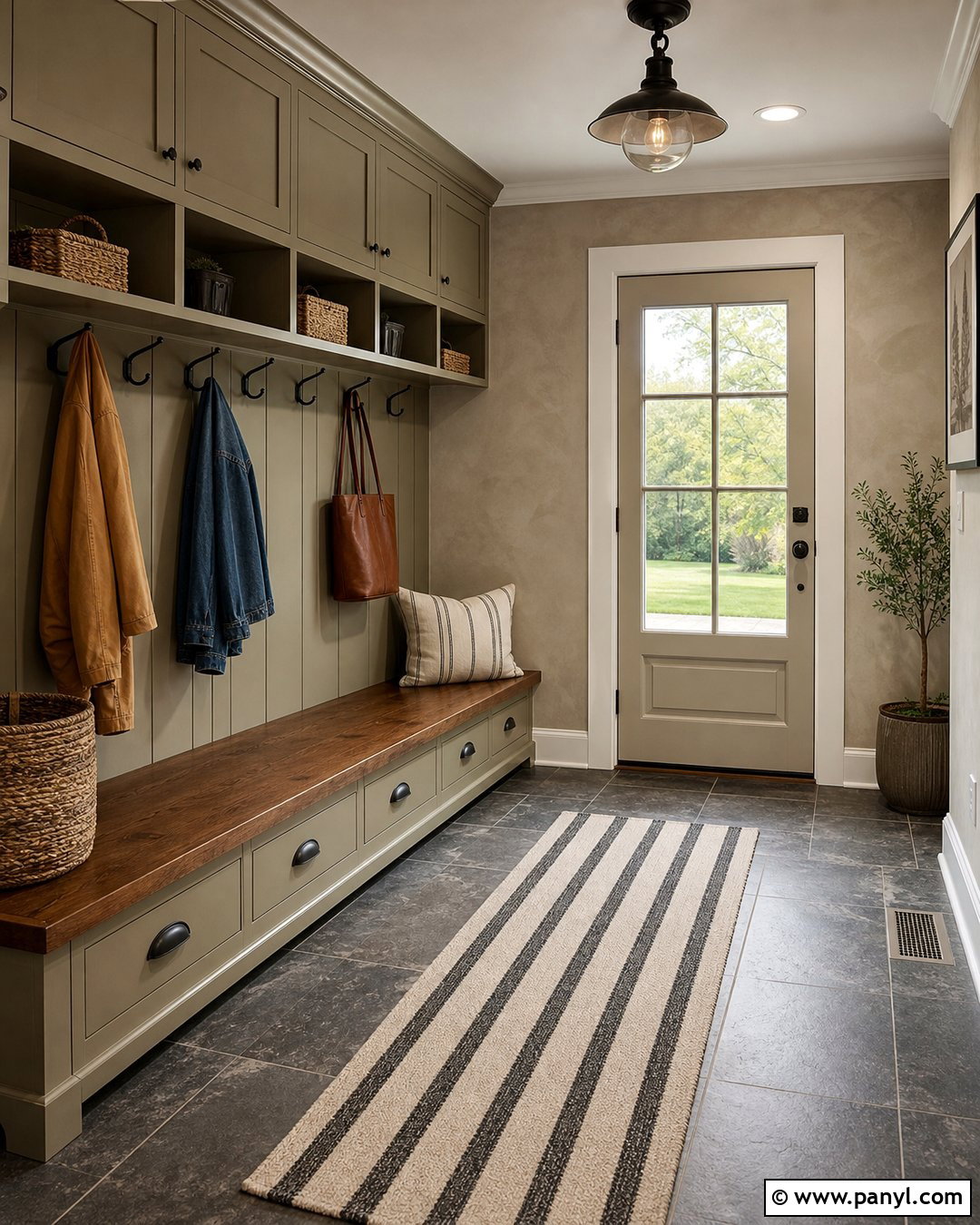 Putty Limewash Mudroom - 50 Limewash Walls