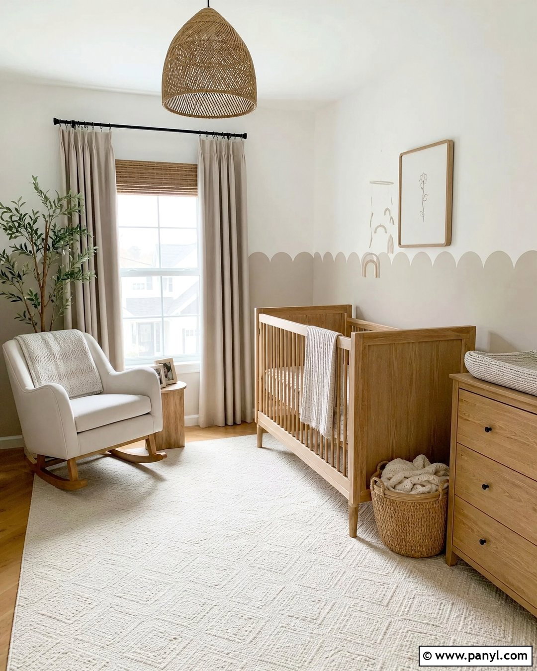 Putty Scalloped Wall Border - 20 Neutral Color Wall Border Ideas