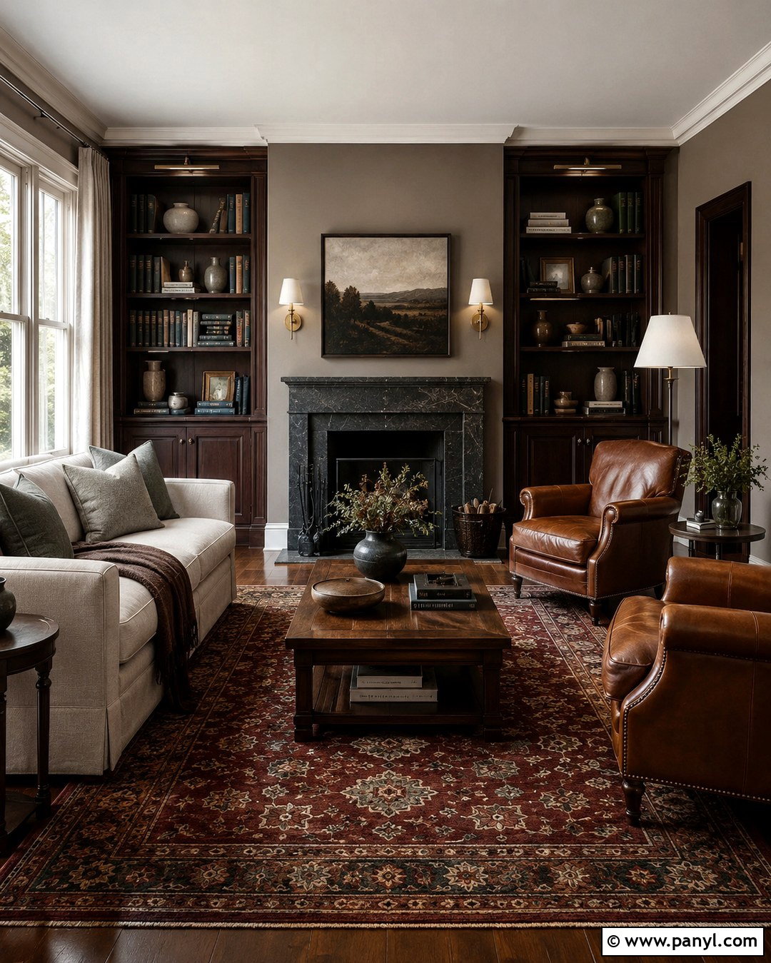 Putty Walls With Dark Walnut - 20 Putty Wall Color Ideas