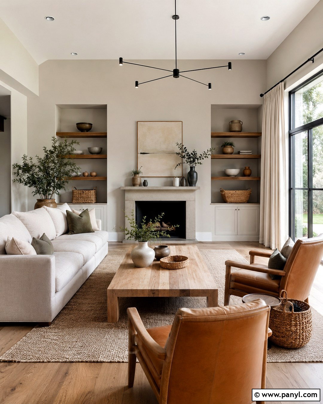 Putty Walls With Natural Oak - 20 Putty Wall Color Ideas