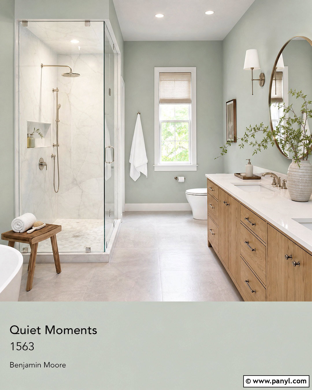 Quiet Moments Bathroom With White Marble - 20 quiet moments benjamin moore ideas