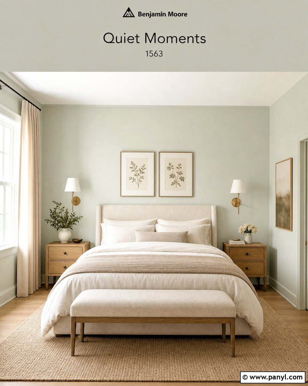 Quiet Moments Bedroom With Cream Bedding - 20 quiet moments benjamin moore ideas