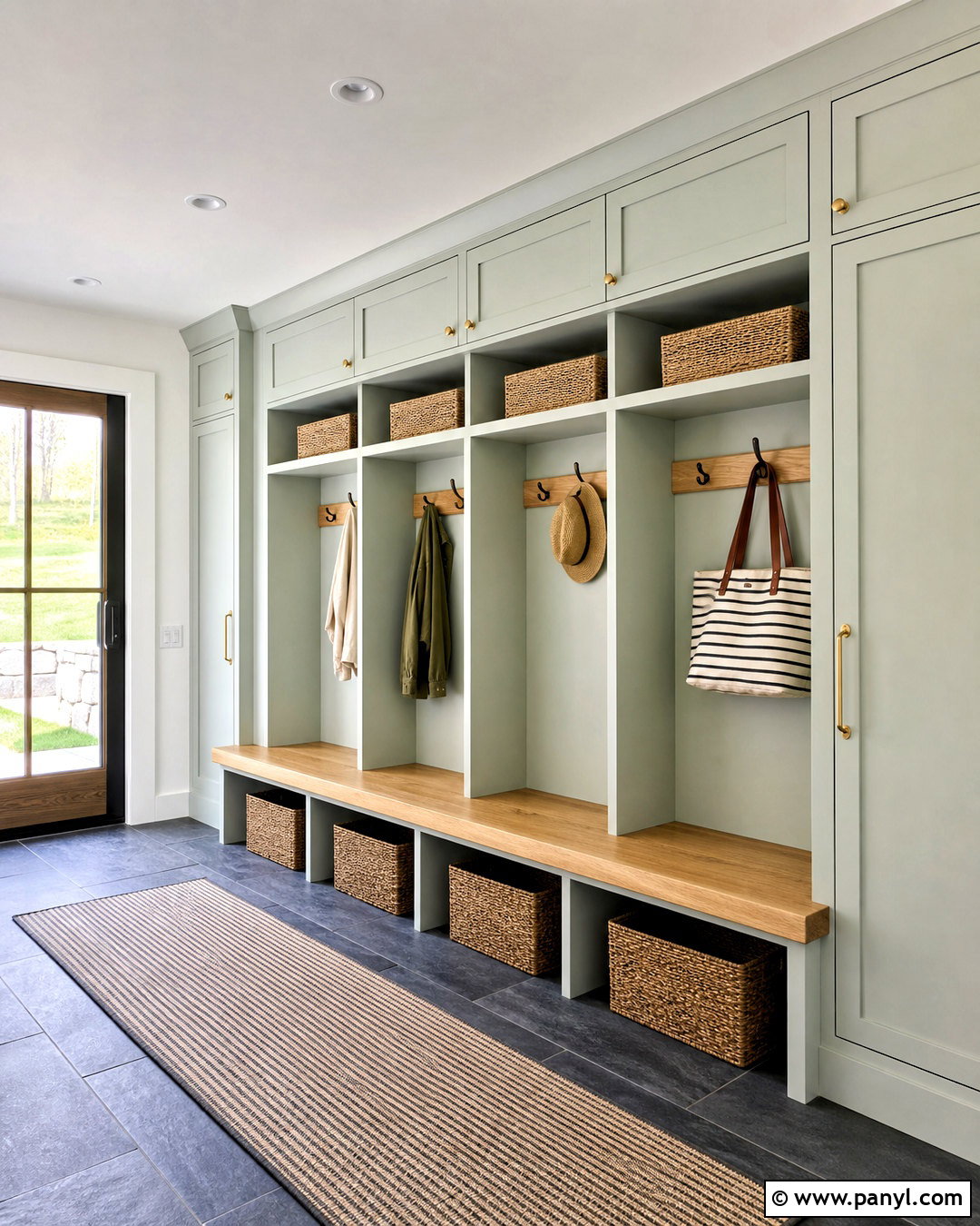 Quiet Moments Mudroom With Built-In Storage - 20 quiet moments benjamin moore ideas