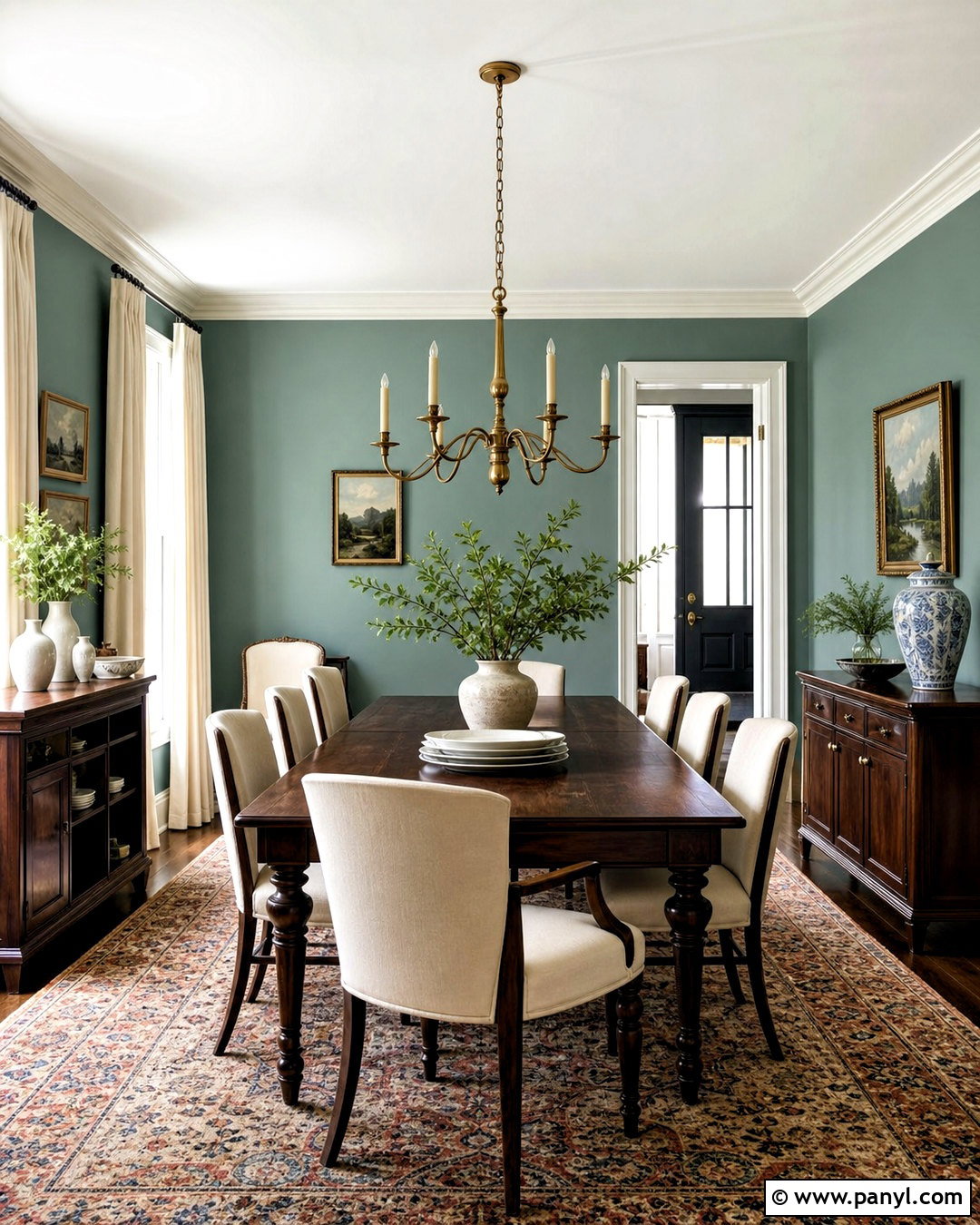Rain Dining Room With Dark Wood - 20 rain sherwin williams ideas