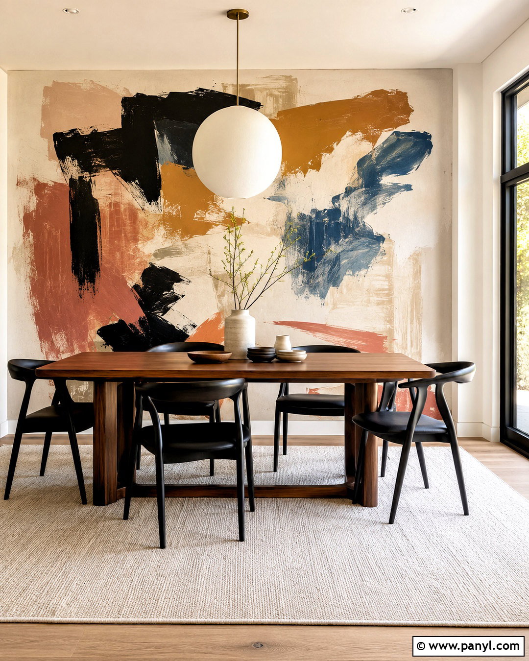 Rainbow Accent Wall - 20 hand painted accent wall ideas