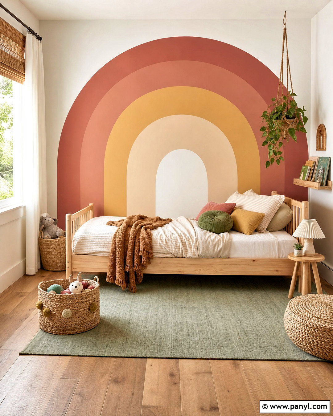 Rainbow Arch Accent Wall - 20 diy accent wall paint ideas
