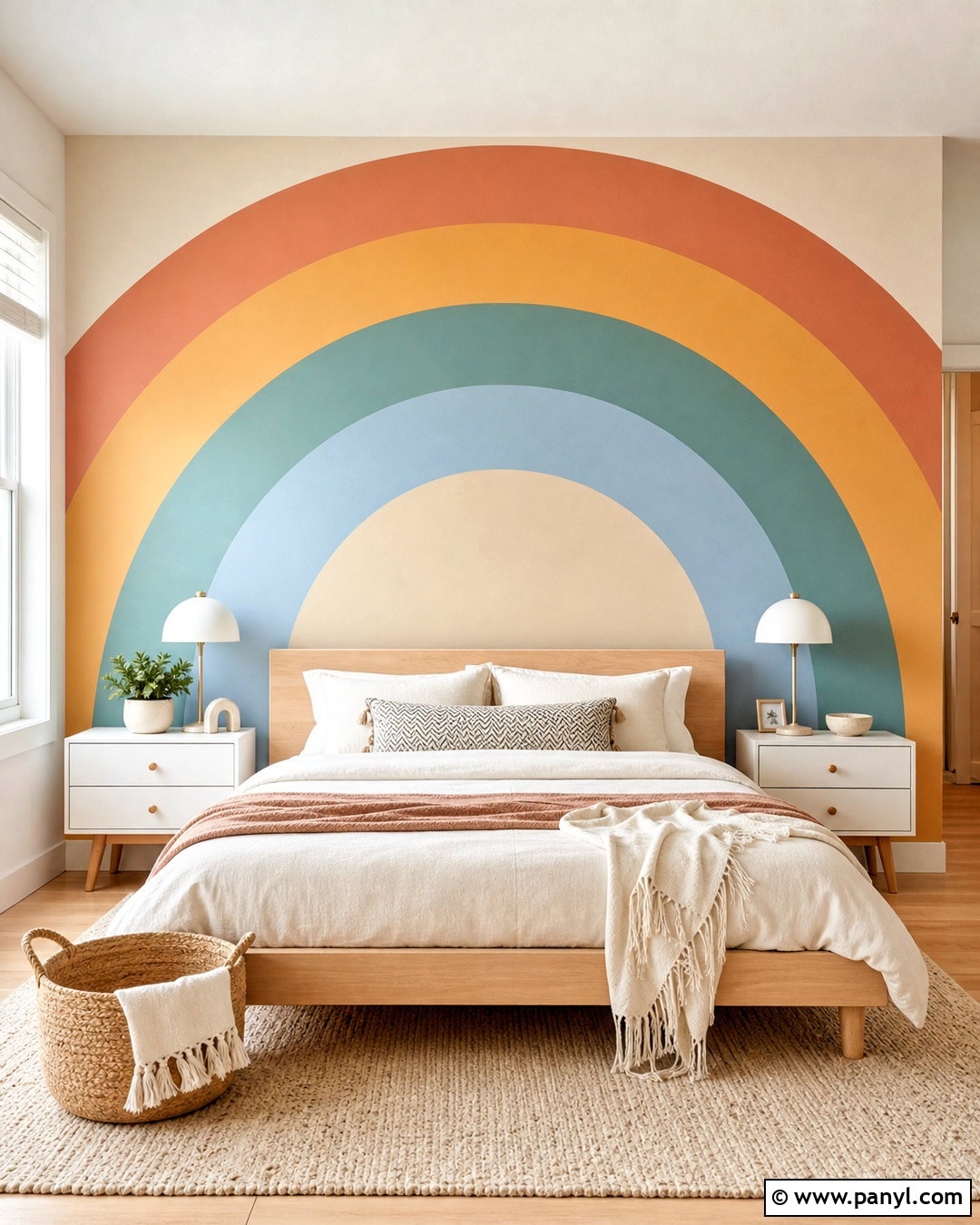 Rainbow Arch Bedroom Wall - 20 geometric wall paint bedroom ideas