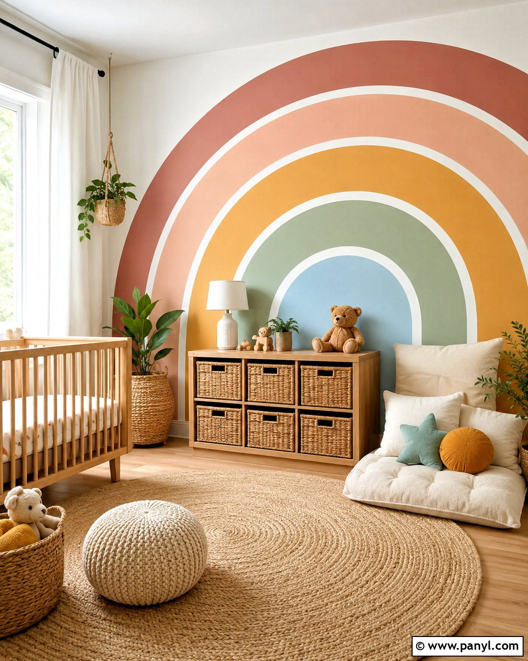 Rainbow Arch Geometric Wall Paint - 35 Simple Geometric Wall Paint Ideas