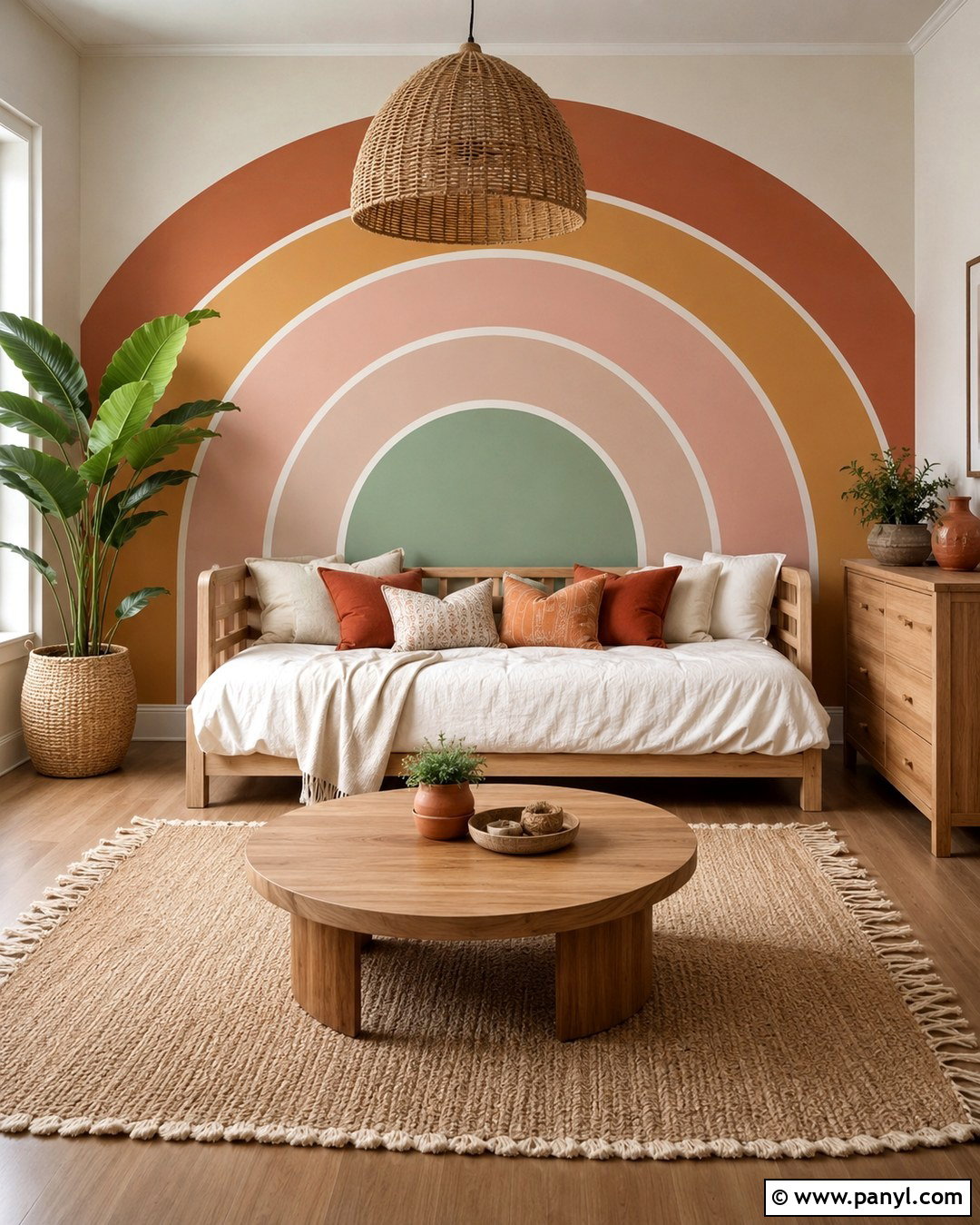 Rainbow Arch Geometric Wall - 20 Modern Geometric Wall Paint Ideas