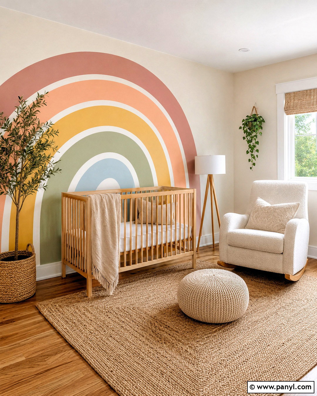 Rainbow Arch Nursery Wall - 20 nursery wall painting ideas