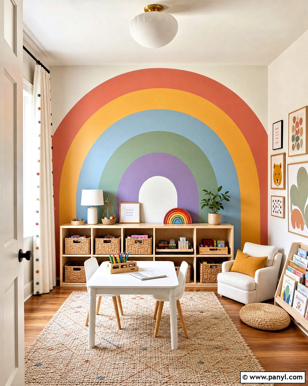 Rainbow Arch Playroom - 20 kids playroom paint ideas