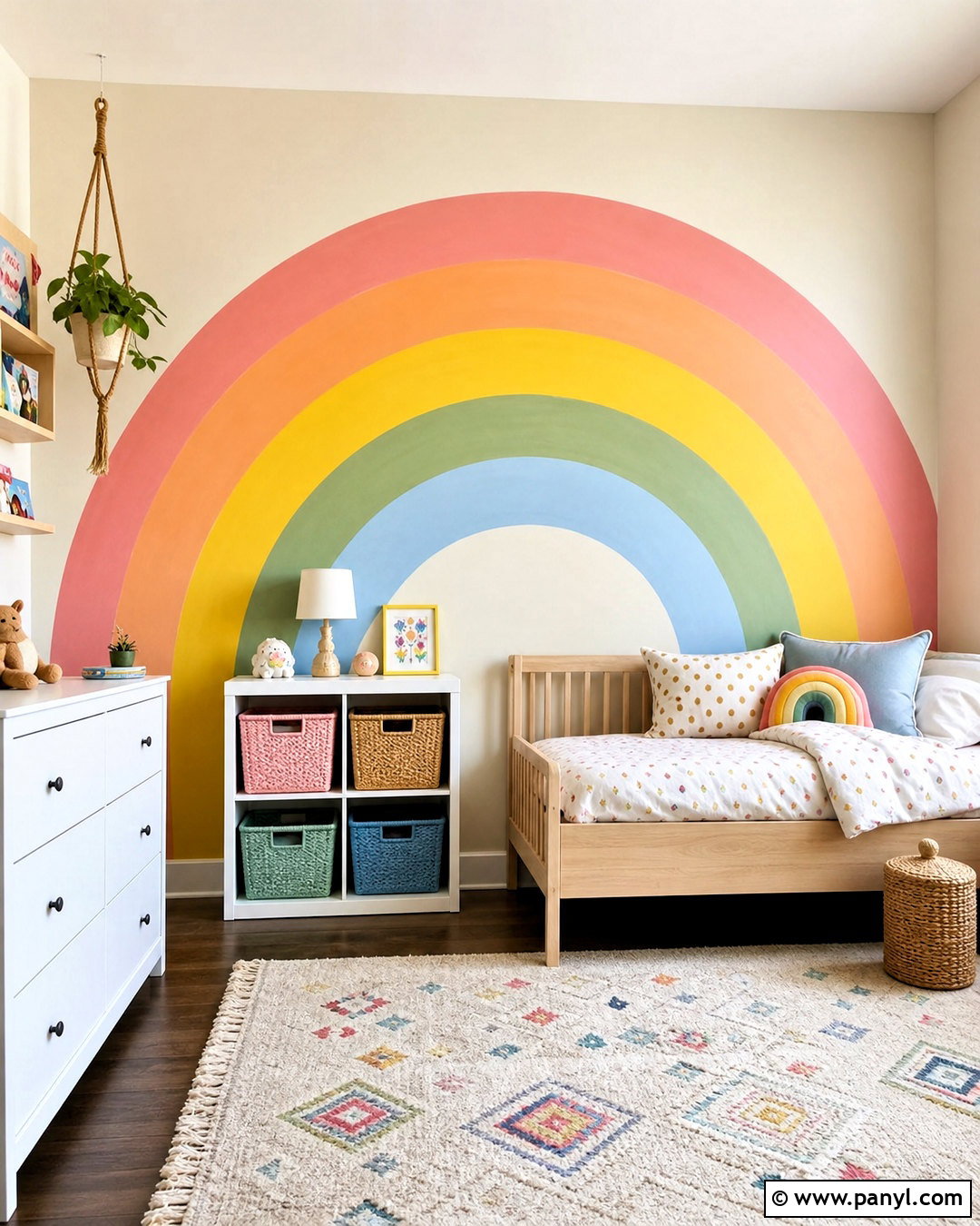 Rainbow Arch Wall Painting - 20 fun wall painting ideas