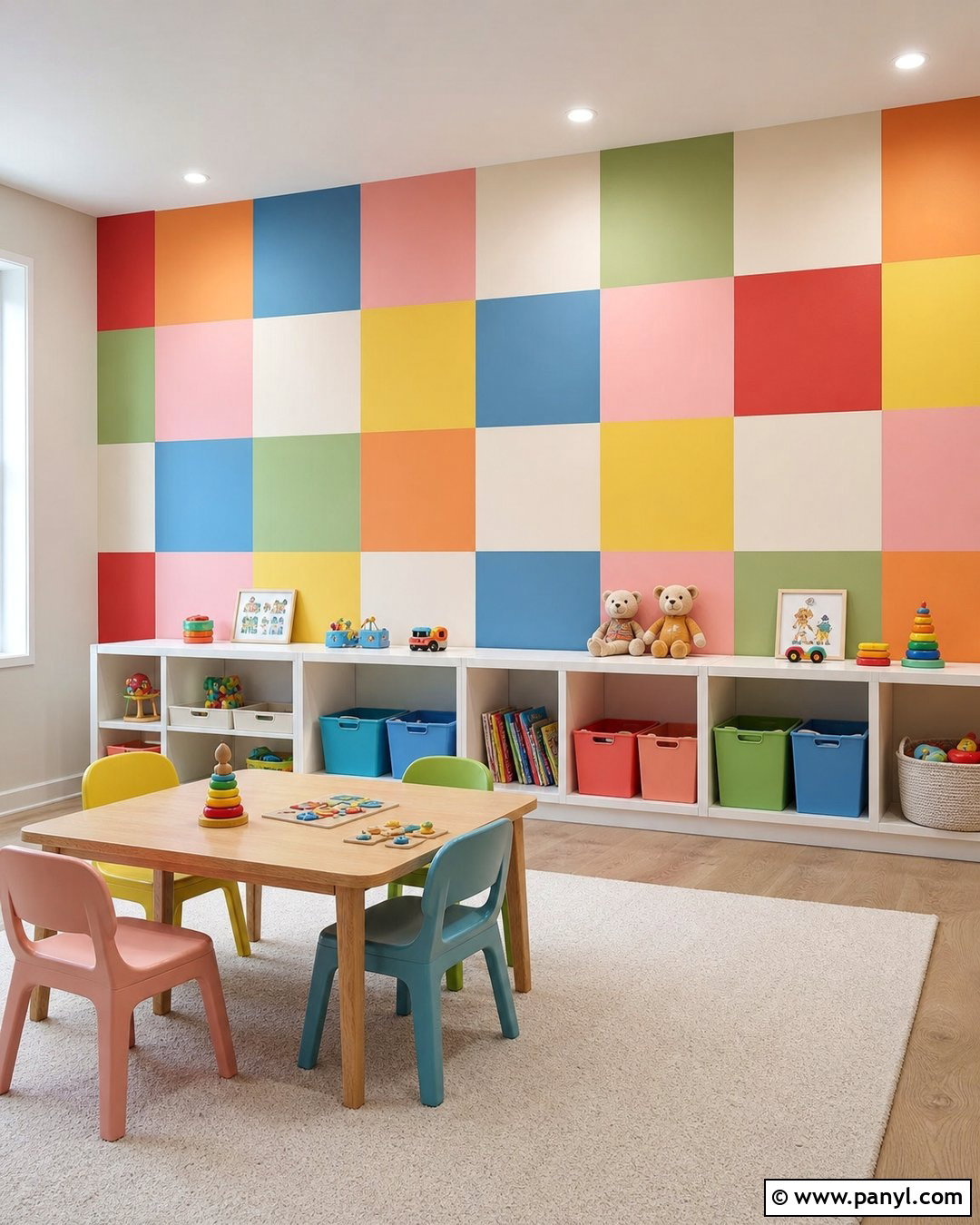 Rainbow Checkered Wall Paint - 30 checkered wall paint ideas