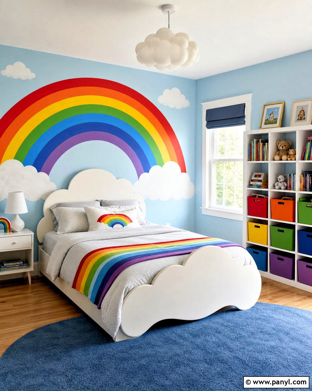 Rainbow Cloud Bedroom - 20 rainbow themed bedroom ideas