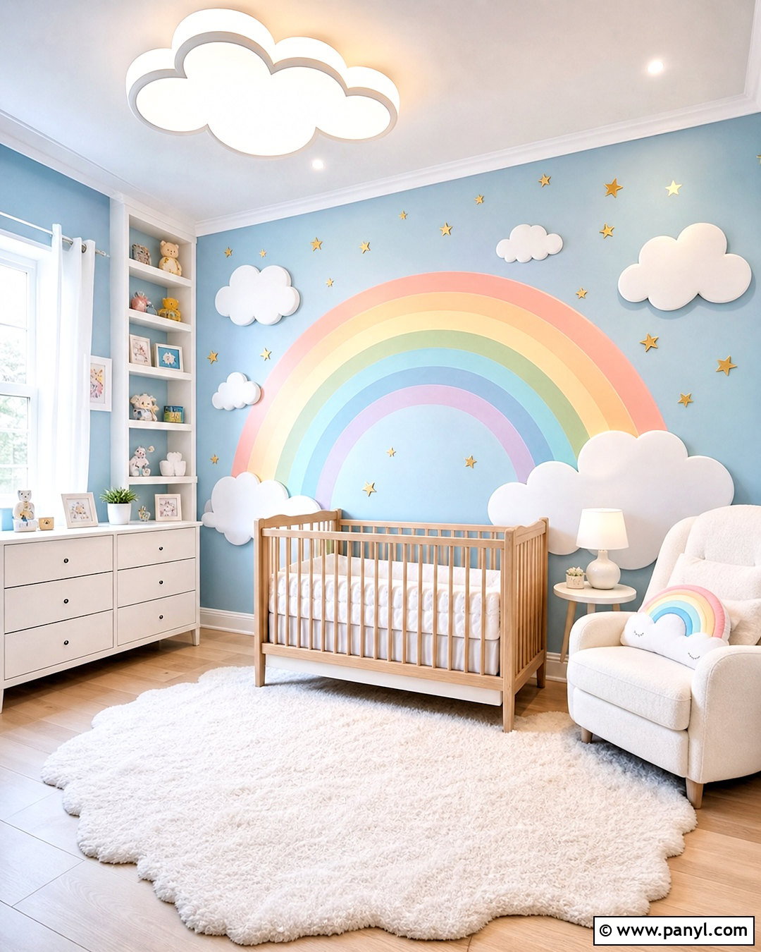 Rainbow Cloud Wall Decor - 20 rainbow wall decor ideas