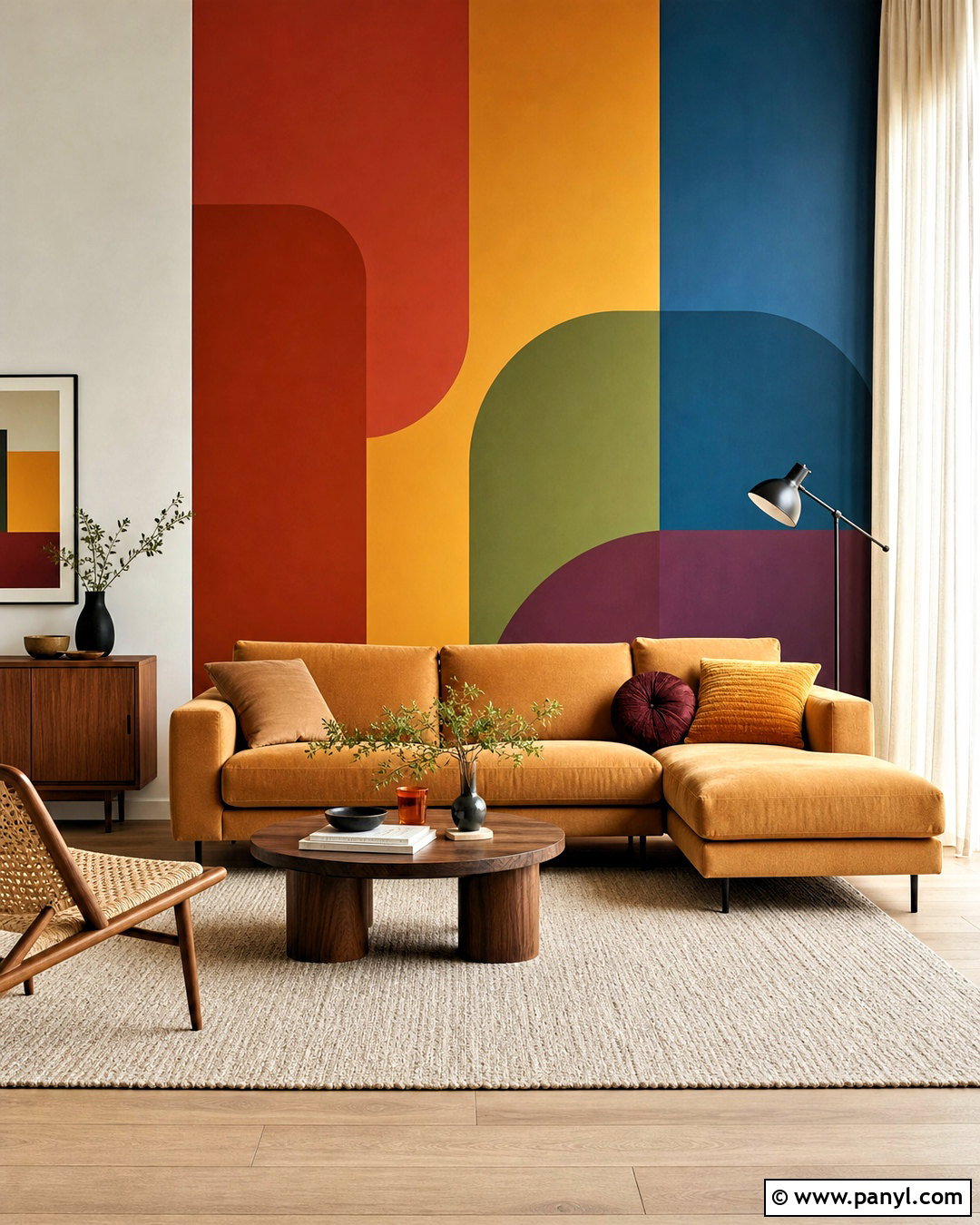 Rainbow Color Block Accent Wall - 20 rainbow accent wall ideas