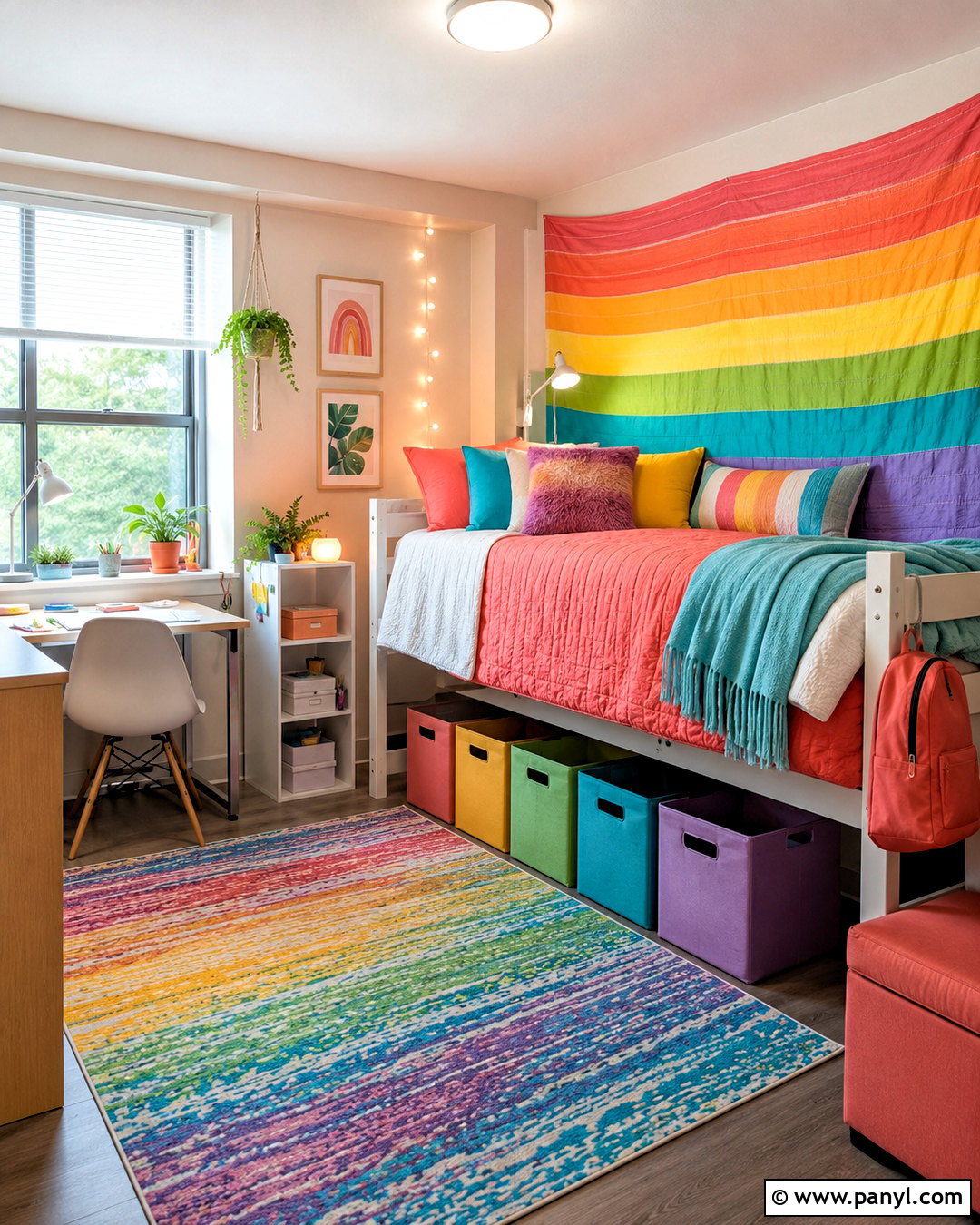 Rainbow Dorm Room - 20 rainbow room aesthetic ideas
