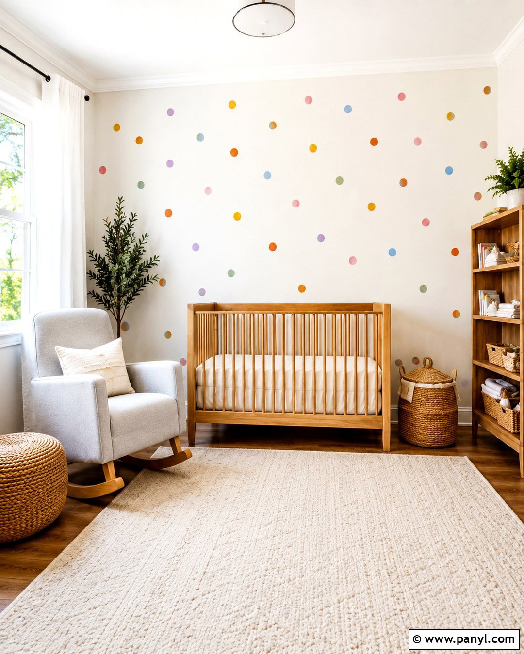 Rainbow Dot Nursery Wall - 20 Painting Dots On Walls
