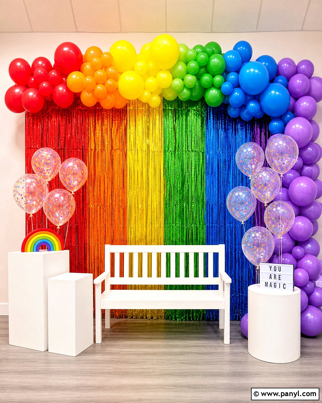 Rainbow Foil Wall Backdrop - 20 foil wall backdrop ideas