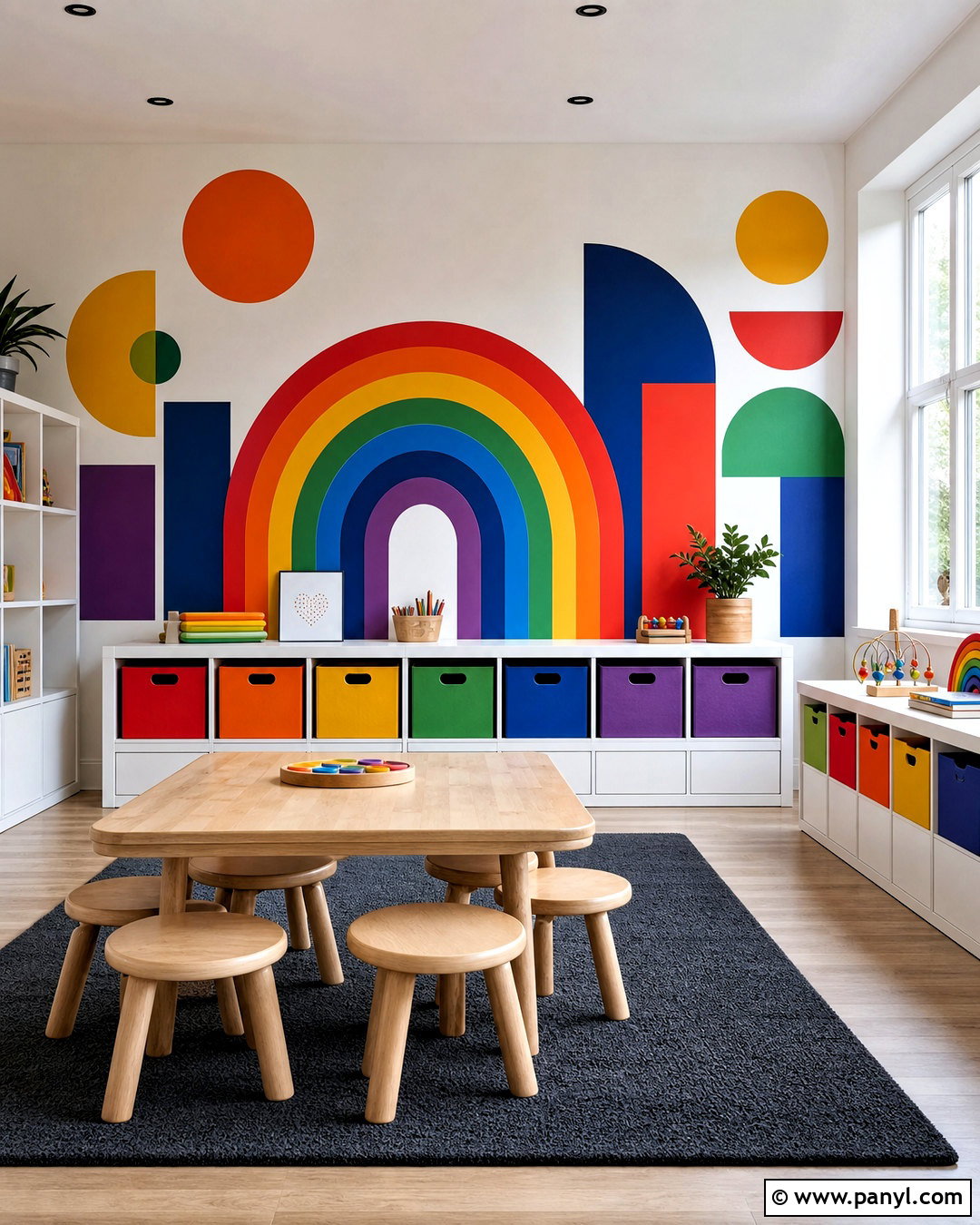 Rainbow Geometric Wall Art - 20 rainbow wall decor ideas
