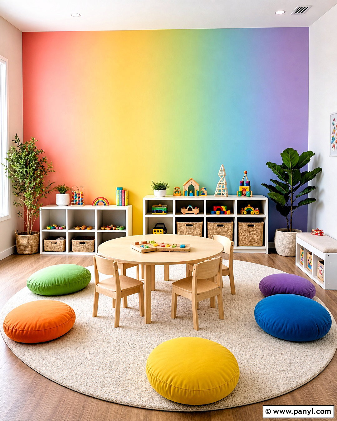 Rainbow Gradient Wall - 20 gradient wall ideas