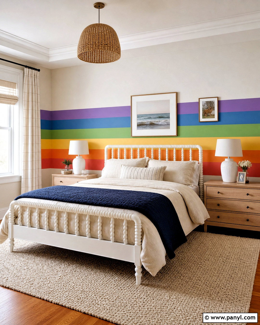 Rainbow Half Wall Bedroom - 20 rainbow wall painting ideas