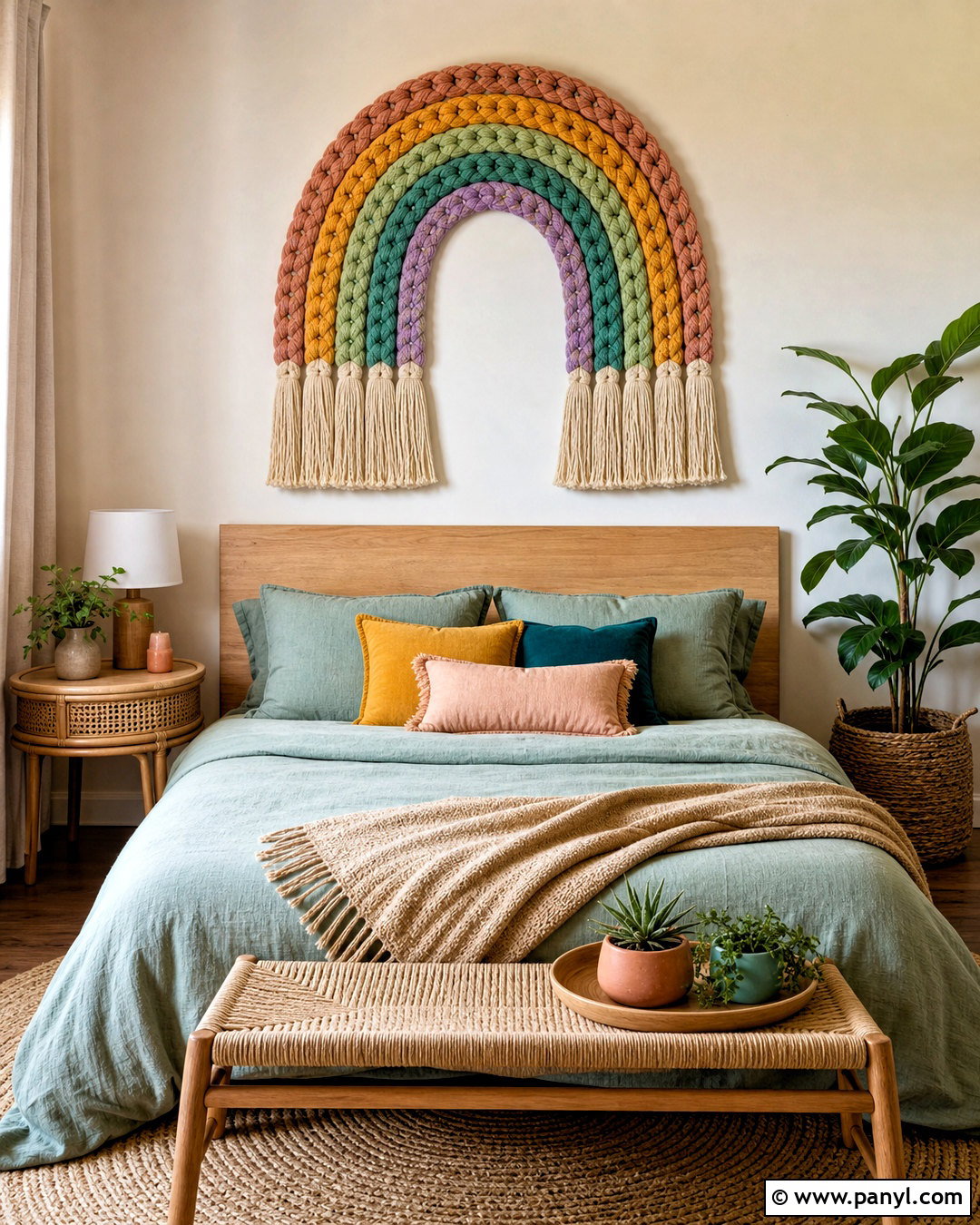 Rainbow Macrame Wall Decor - 20 rainbow wall decor ideas