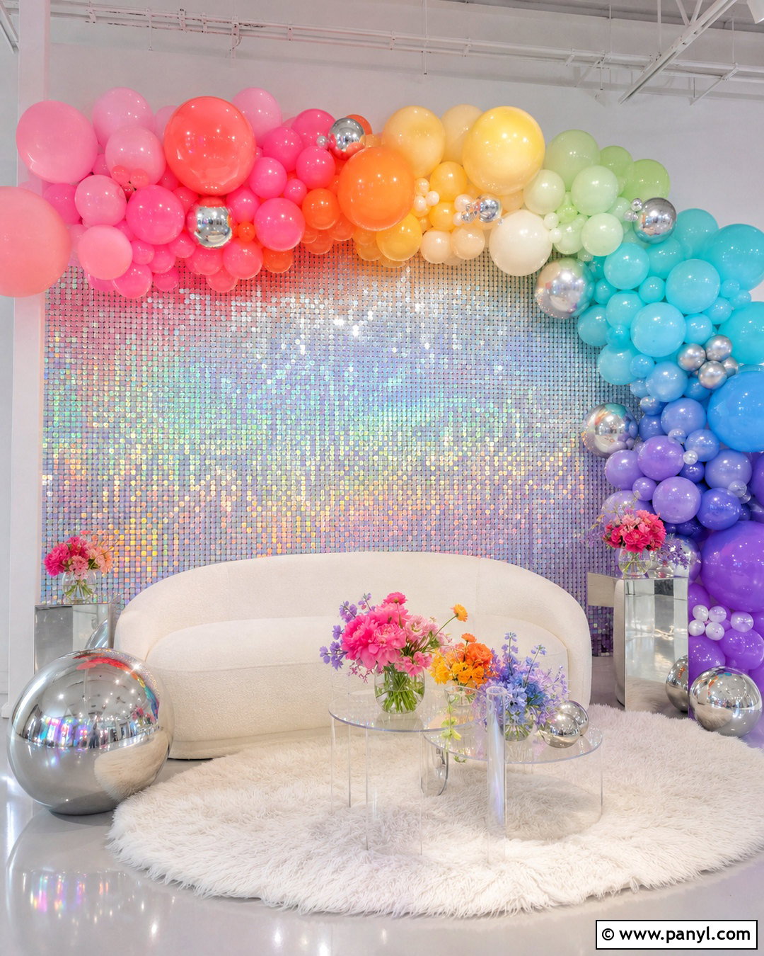Rainbow Metallic Backdrop - 20 metallic backdrop ideas