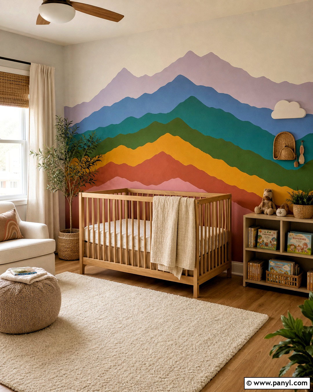 Rainbow Mountain Accent Wall - 20 rainbow accent wall ideas