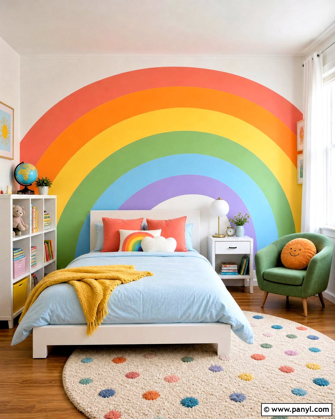 Rainbow Mural Bedroom - 20 rainbow themed bedroom ideas