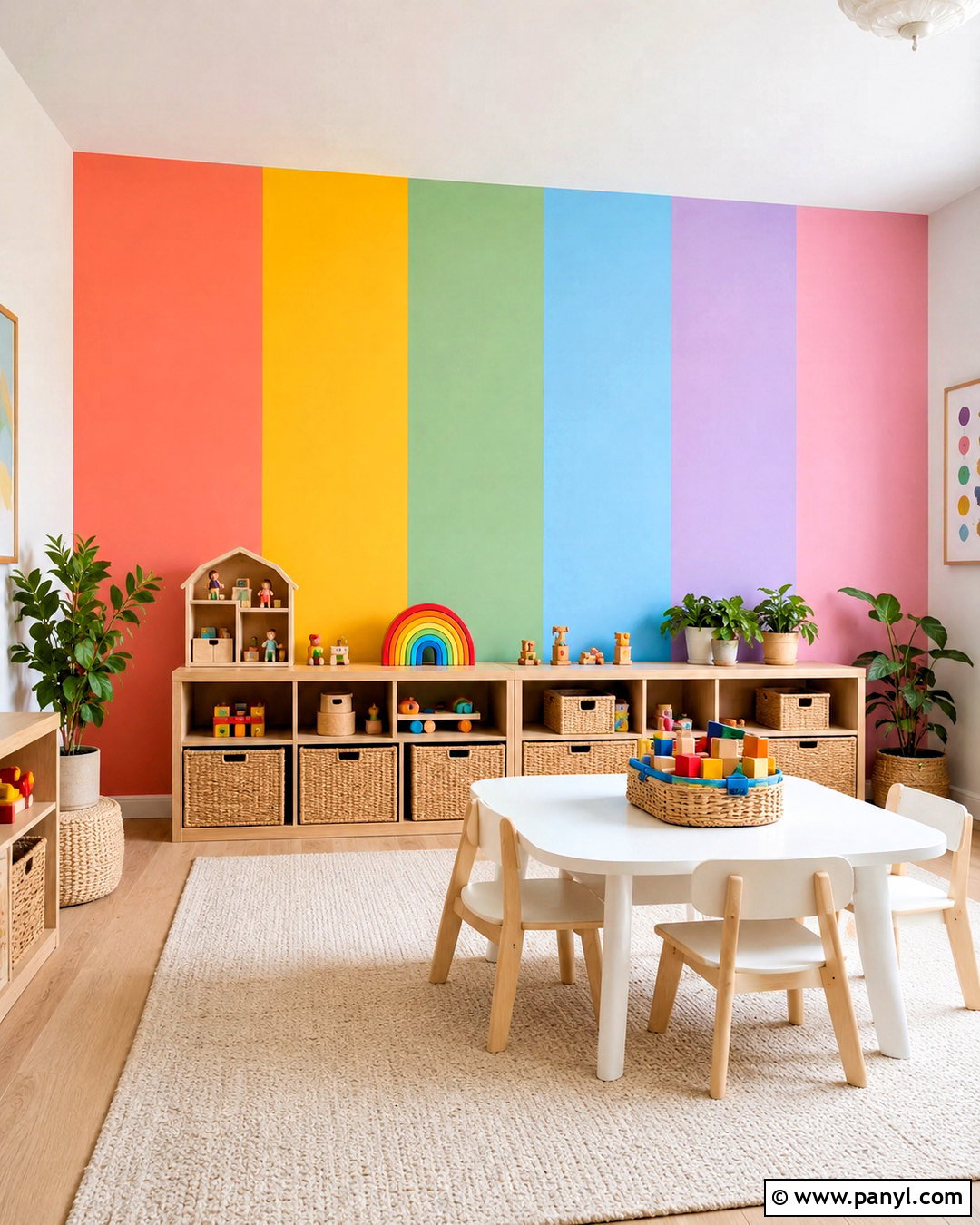 Rainbow Paint Swatch Wall - 20 paint swatches wall ideas