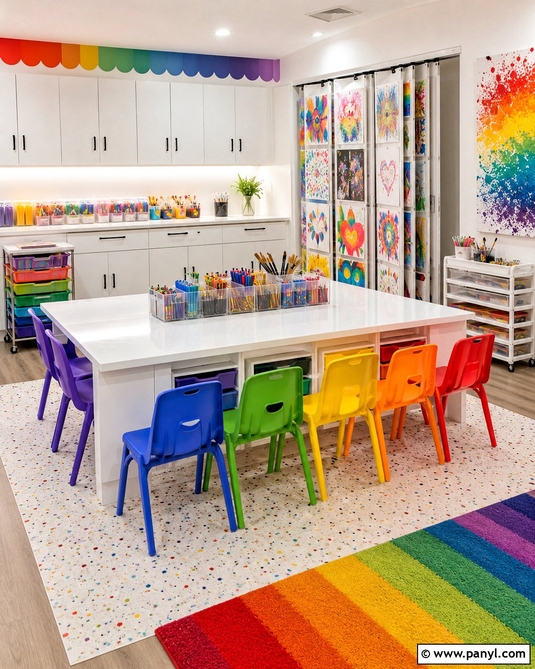 Rainbow Playroom Art Studio - 20 rainbow playroom ideas