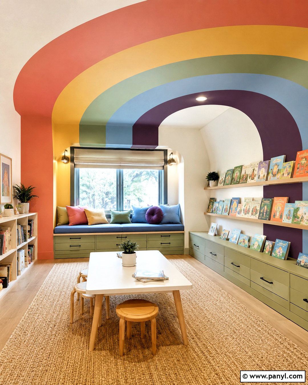 Rainbow Reading Playroom - 20 colorful playroom ideas
