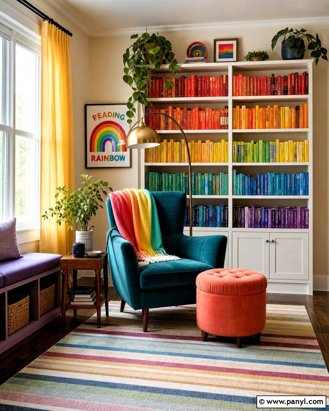 Rainbow Reading Room - 20 rainbow room aesthetic ideas