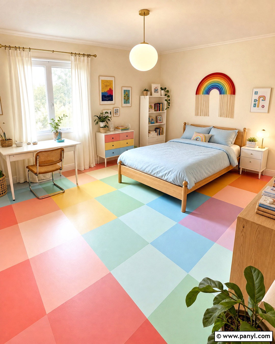 Rainbow Room With Checkered Floor - 20 rainbow room ideas