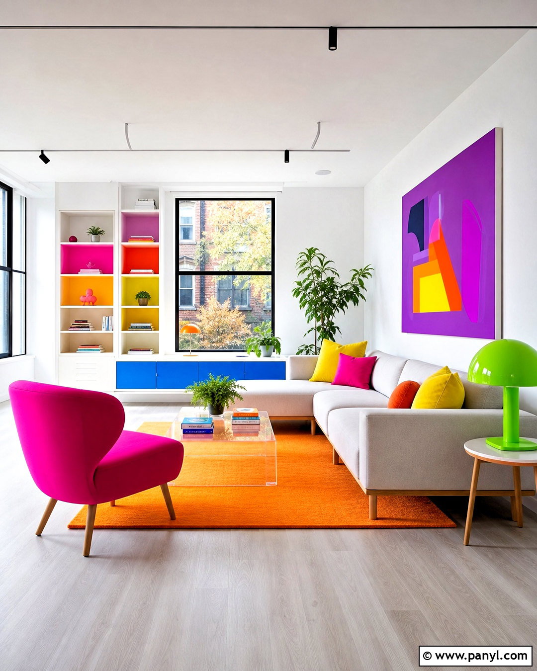 Rainbow Room With Neon Accents - 20 rainbow room ideas